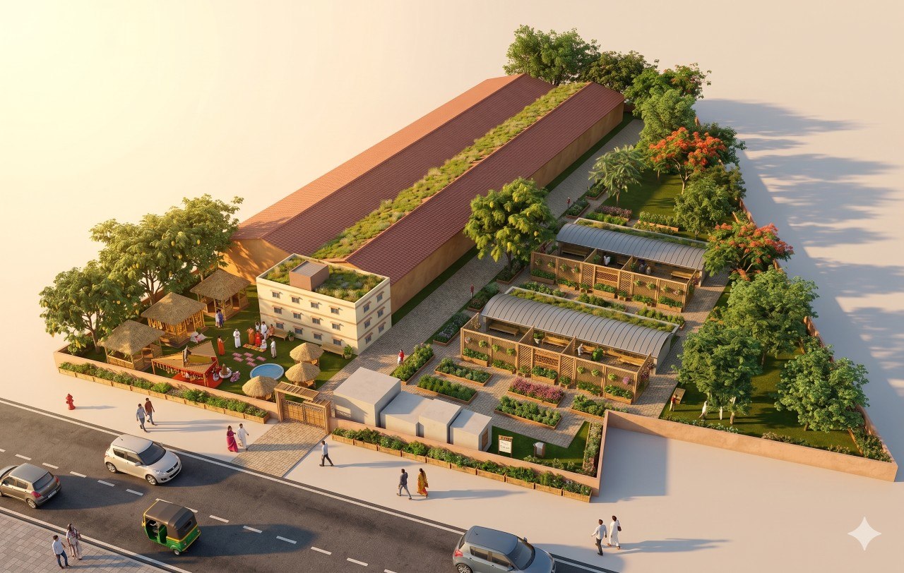 Full triangular campus layout